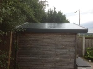 Fibreglass roofing on shed